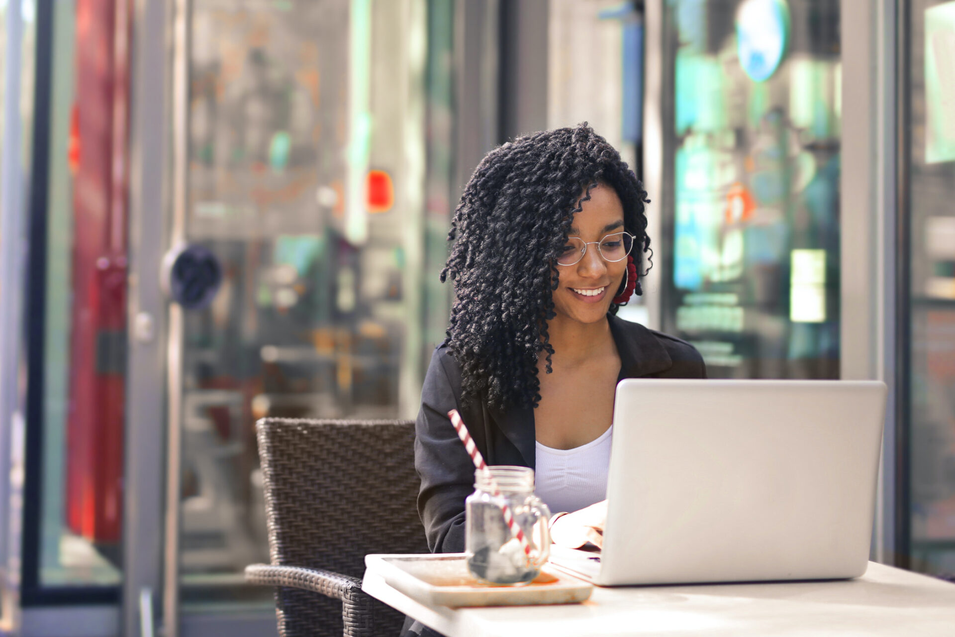 Professional working remotely on a laptop